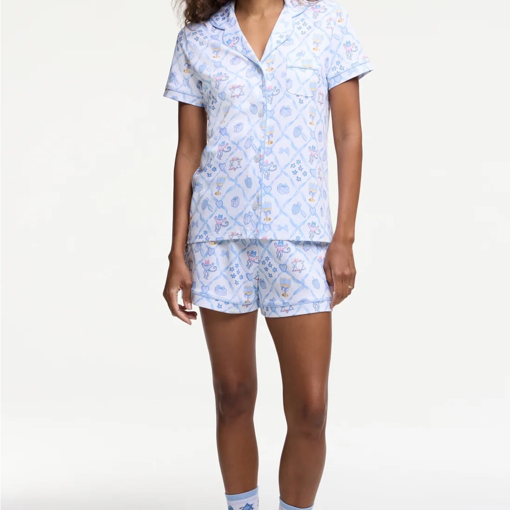Roller Rabbit Blue and White Patterned Pajama Set